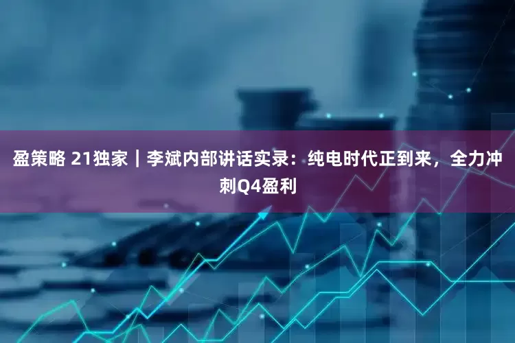 盈策略 21独家｜李斌内部讲话实录：纯电时代正到来，全力冲刺Q4盈利